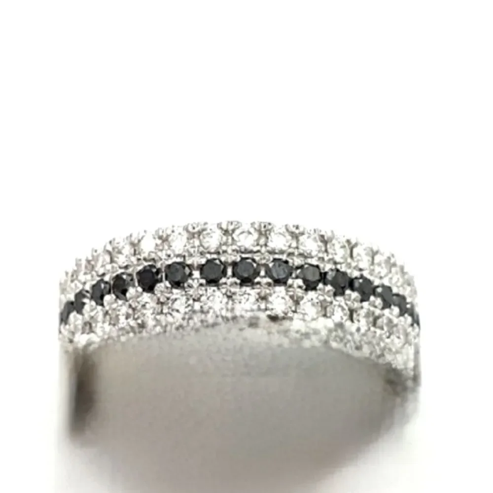 STS Silver Rhinestone‎ & Sapphire Wideband Ring